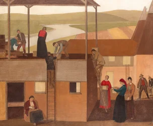 Design for veggdekorasjon, ca. 1918 (olje på lerret)