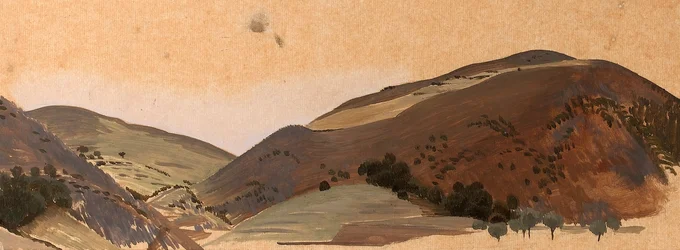 Landskapsstudie for Santissima Trinita, ca. 1924 (olje på kalkerpapir)