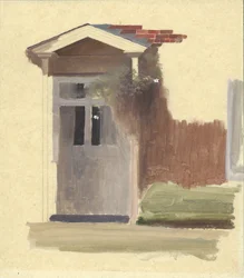 Inngangsdøren til Line Holt Farm House (olje over blyant på kalkerpapir)