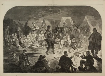 En bivuakkbrann på Potomac, fra Harper#39;s Weekly, 21. desember 1861