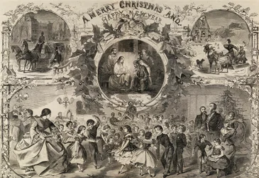 God jul og godt nytt år, fra Harper#39;s Weekly, 24. desember 1859