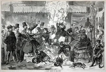 Et snøskred i byen, fra Harper#39;s Weekly, 14. januar 1860