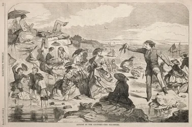 August i landet - Strandkanten, 1859.