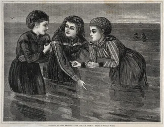 Bading ved Long Branch, - Oh, Aint it Cold!, 1871.