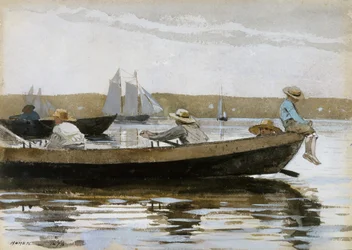 Gutter i en dory, 1873.