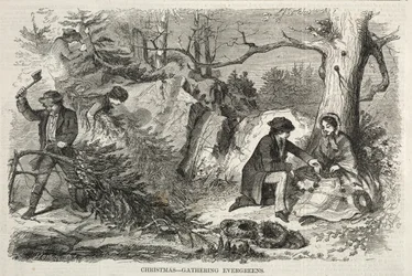 Christmas - Gathering Evergreens, 1858.