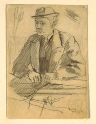 Tegning Tegning, Portrett av en mann, 1869