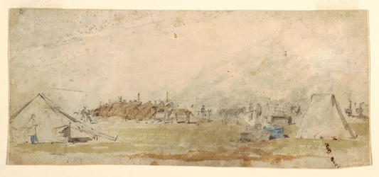 Tegning, hærleir, 1862