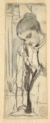 Tegning, kvinnefigur, 1870–80