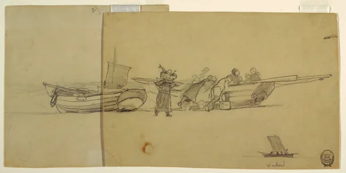 Tegning, del av en fiskedory, England, 1881–82