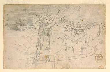 Tegning, rødt lys, sannsynligvis 1883