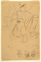 Tegning, skisser av hærleirer, 1862