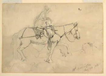 Tegning, studie for quot;Bridle Path, White Mountainsquot;, 24. august 1868