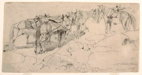 Tegning, studie for «Mount Washington» og «Toppmøtet av Mount Washington», 1869