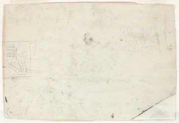 Figur på hesteryggen og andre studier [verso]