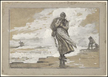 Fiskepike med nett, 1882