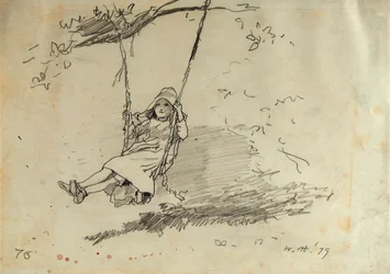 Jente på en huske, 1879