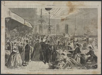 Stor messe holdt i byens forsamlingslokaler i New York, desember 1861, til fordel for byens fattige