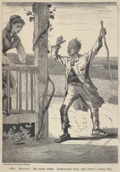 quot;Hei! Hooo! Han er kommet. Jumboloro forteller deg det først.quot;, fra The Galaxy, juni 1869