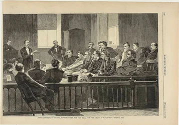 Jurymedlemmer lytter til advokat, Høyesterett, New City Hall, New York