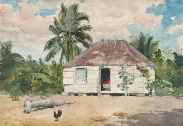 Innfødt hytte i Nassau, 1885.