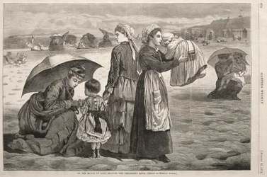 On the Beach at Long Branch - The Childrens Hour, 1874.