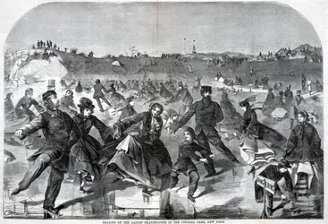 Skøyting på Ladies#39; Skating Pond – Central Park, fra Harper#39;s Weekly, 28. januar 1860