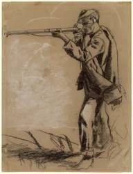 Soldat tar sikte [recto]