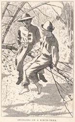 Swinging on a Birch-Tree, fra Våre unge folk, juni 1867