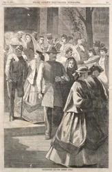 Thanksgiving Day - Kirkens veranda, 1865.