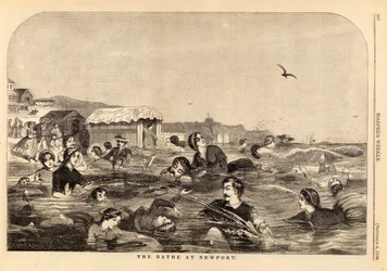 Badet [sic] i Newport, fra Harper#39;s Weekly, 4. september 1858