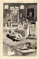 Kineserne i New York – scene i et klubbhus i Baxter Street, fra Harper#39;s Weekly, 7. mars 1874