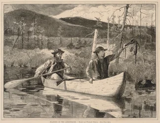 Fangst i Adirondack-fjellene, fra Hver lørdag: En illustrert journal av valglesning, 24. desember 1870
