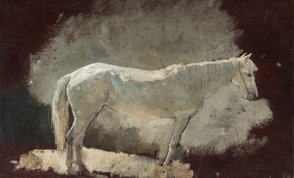 Hvit hoppe, ca. 1868 (olje på panel)