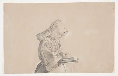 Woman in a Sunbonnet   1239387   no       norwegian Successfully Translated  Original: Composition de Stephany, a wallpaper design from, Le decor moderne dans la tenture et le tissue, pub. 1930 (pochoir print) Translat: Composition de Stephany, a wallpaper