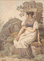 Ung kvinne i Vaudois etter druehøsten, 1821.