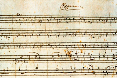 Autografpartitur til Requiem, K. 626, av den østerrikske komponisten Wolfgang Amadeus Mozart (1756-1791)