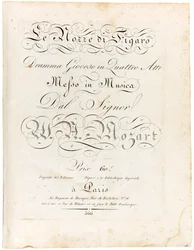Omslag til partituret The Marriage of Figaro lekende drama i fire akter, Mellom 1806 og 1810.