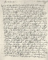 Wolfgang Amadeus Mozart (1756-1791), østerriksk komponist. Egenhendig brev til faren. Wien, 6. desember 1783