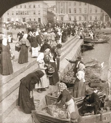 Market Boats, Helsinki, Finland, 1898.