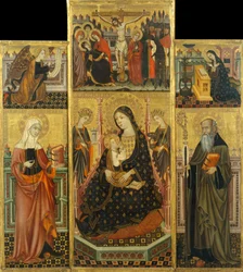 Altertavle av jomfruen som suger barnet, Saint Clare og Saint Anthony the Abbott