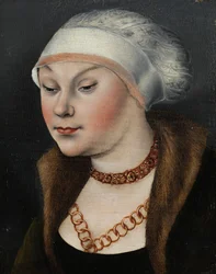 Hode av en kvinne med hvit hatt (Omphale)