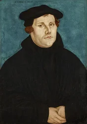 Martin Luther, i bystelengde, vendt mot høyre