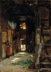 Interiør i en Westfalsk hytte, 1852.
