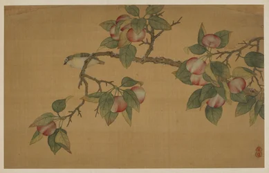 Fugl og frukt, Qing-dynastiet, 1741.
