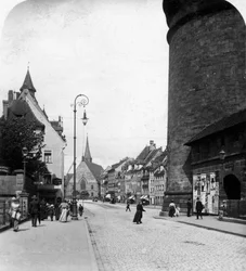 Strassenkarte, Nürnberg, Bayern, Tyskland, ca 1900-tallet.