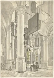 Utsikt i Nieuwe Kerk i Delft, med gravmonumentet til William av Orange