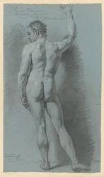 Stående mannlig akt, sett bakfra (1. pris 1774)
