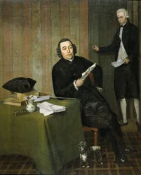 Wernerus Köhne (1725/26-88), Notarius i Haarlem, med sin kontorist Jan Bosch