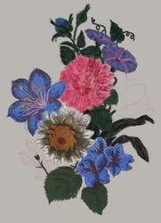 Livlig blomsterillustrasjon
